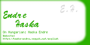 endre haska business card